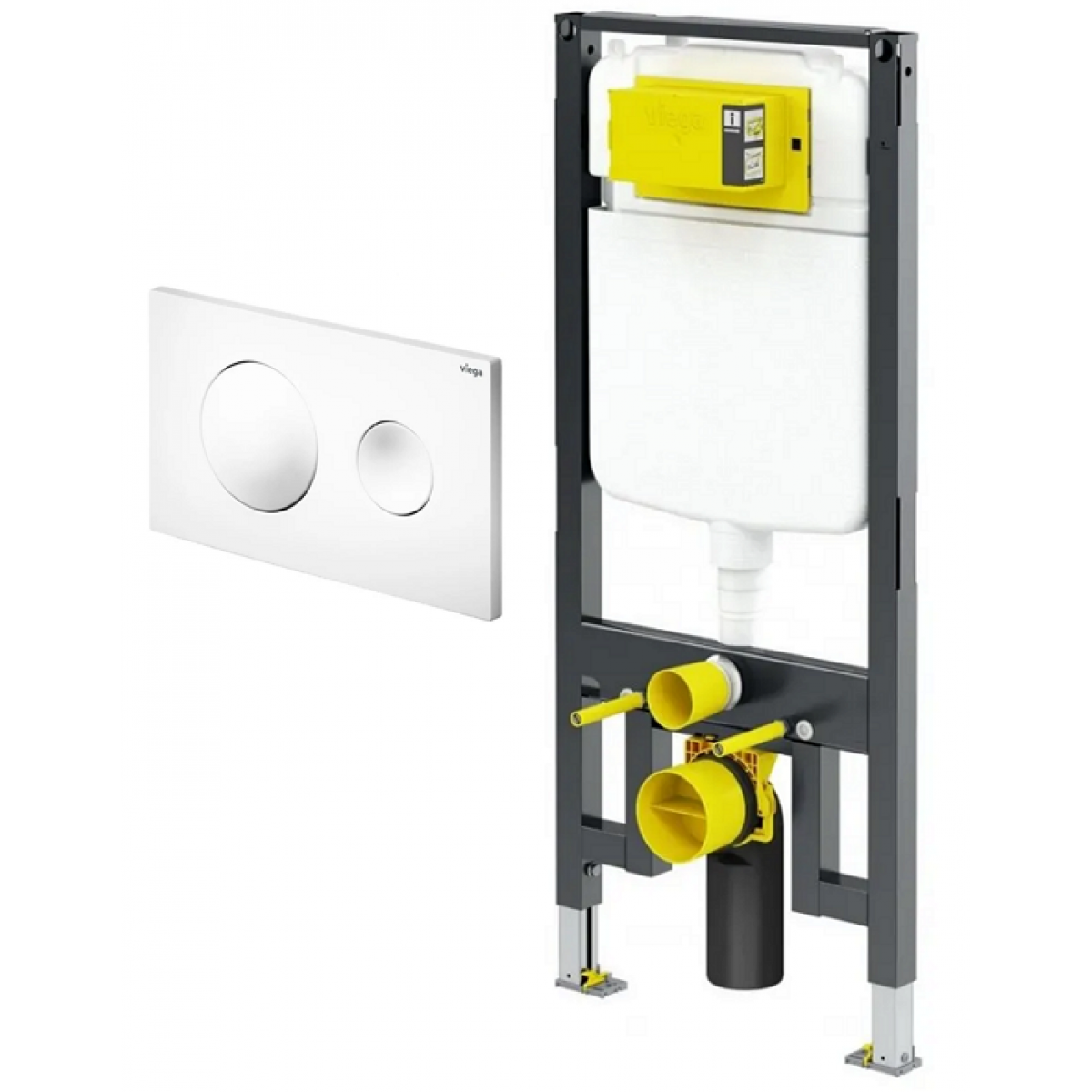 Viega 藏牆式水箱系統套裝：Prevista水箱連支架 (1140mm) + Visign for Style 20沖水面板 (白色)